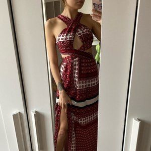 Missguided cross front maxi paisley dress